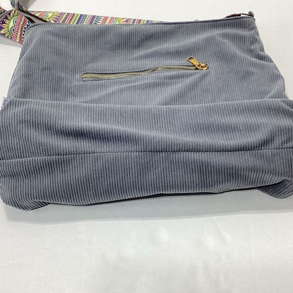 Tucson Corduroy Crossbody Large Bag Dark Gray - Picture 4 of 14